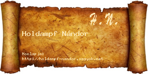 Holdampf Nándor névjegykártya